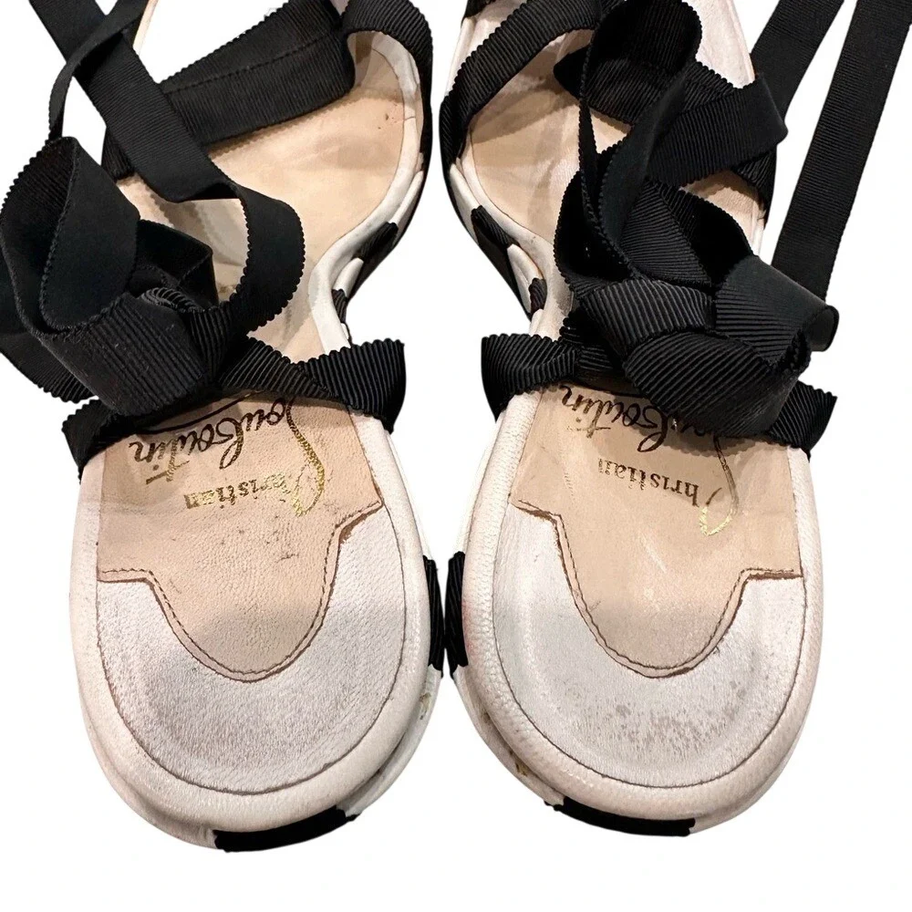 Christian Louboutin‎ Black Ribbon Sandals 38.5eu 8.5